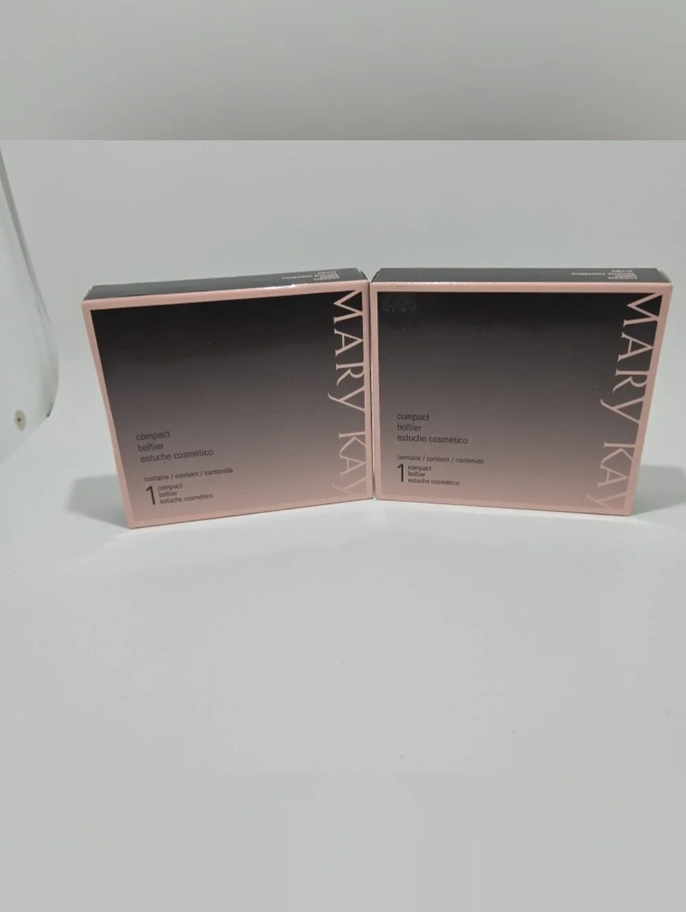 2 Mary Kay Glossy Black Compact Case with Mirror